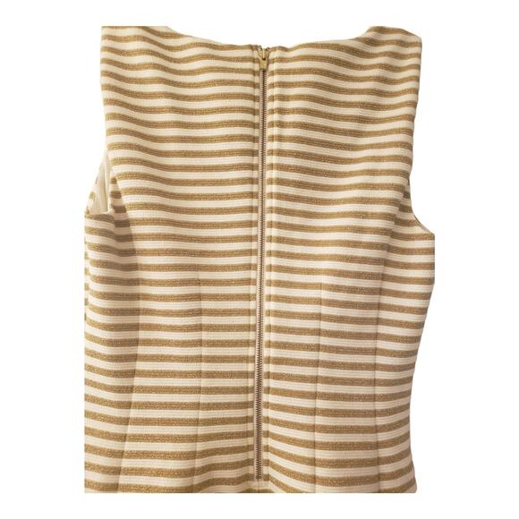 Lilly Pulitzer Brielle Gold and Cream Striped Stretch Shift Dress Size XS - Picture 3 of 7